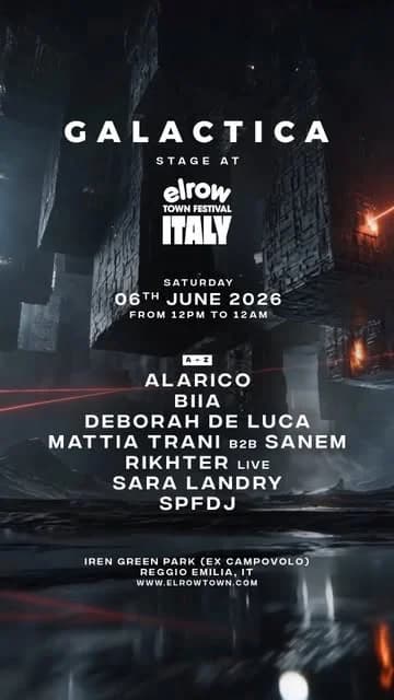 Galactica @elrow Town Italy - 06 Giugno 2026