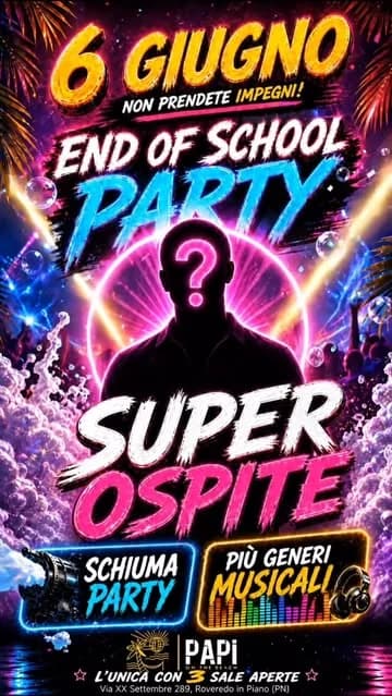 END OF SCHOOL PARTY @Papi On The Beach - 6 Giugno 2026