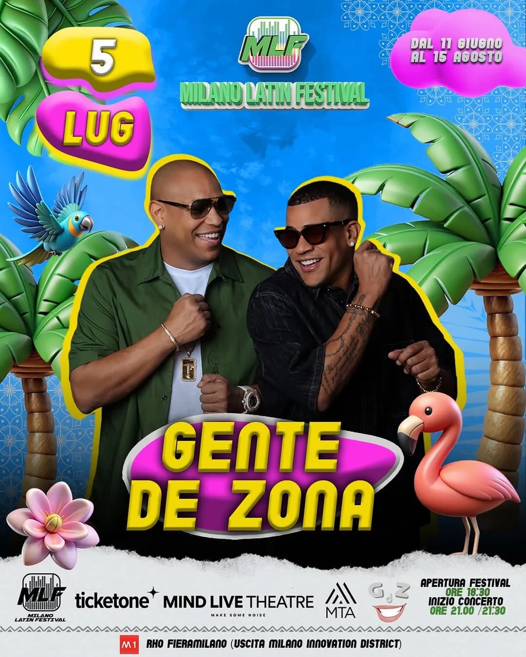 Gente de Zona & Bacilos @MIND Live Theatre MILANO - 5 Luglio 2026